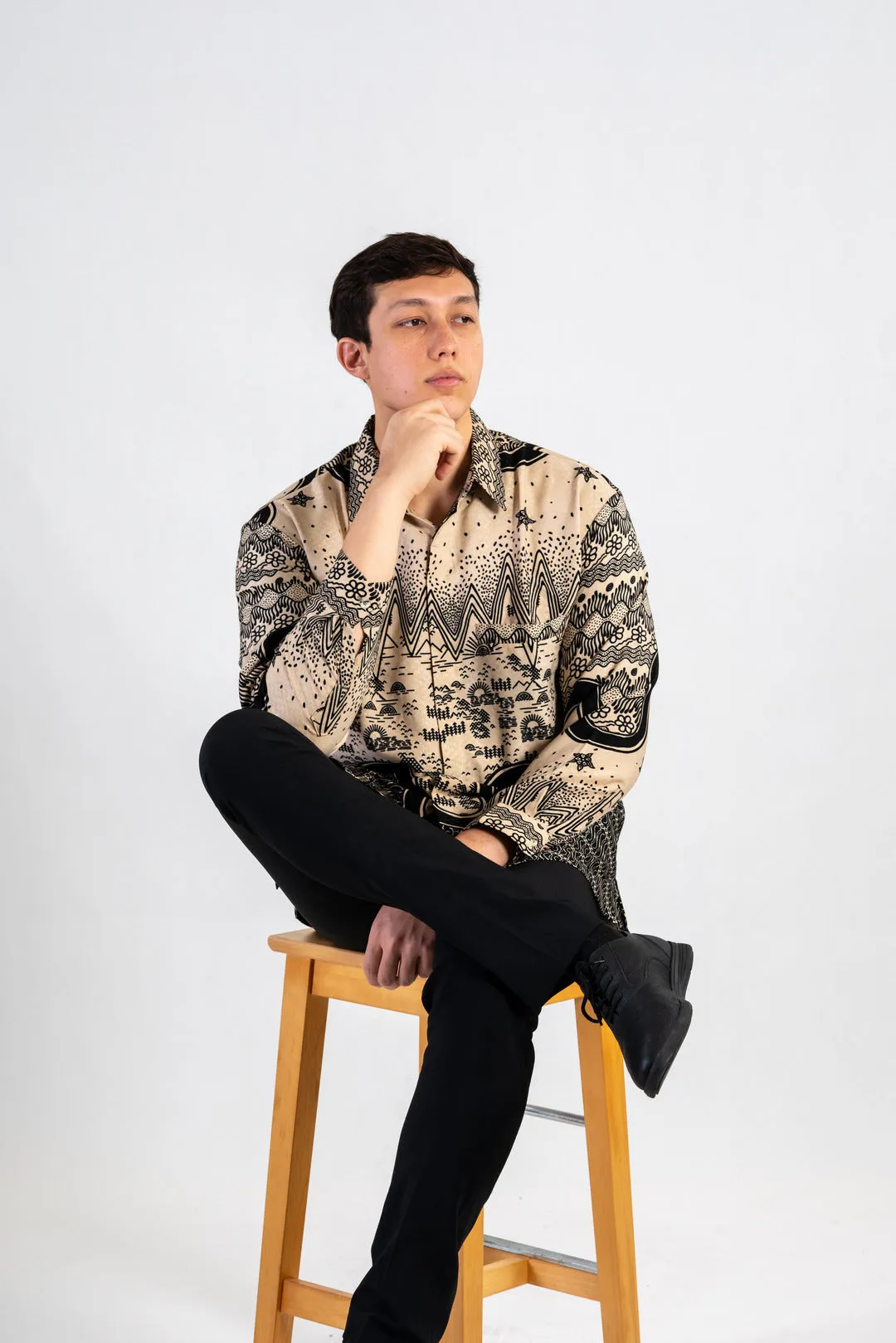 Men's Batik Shirt - Sandscape | Long Sleeves