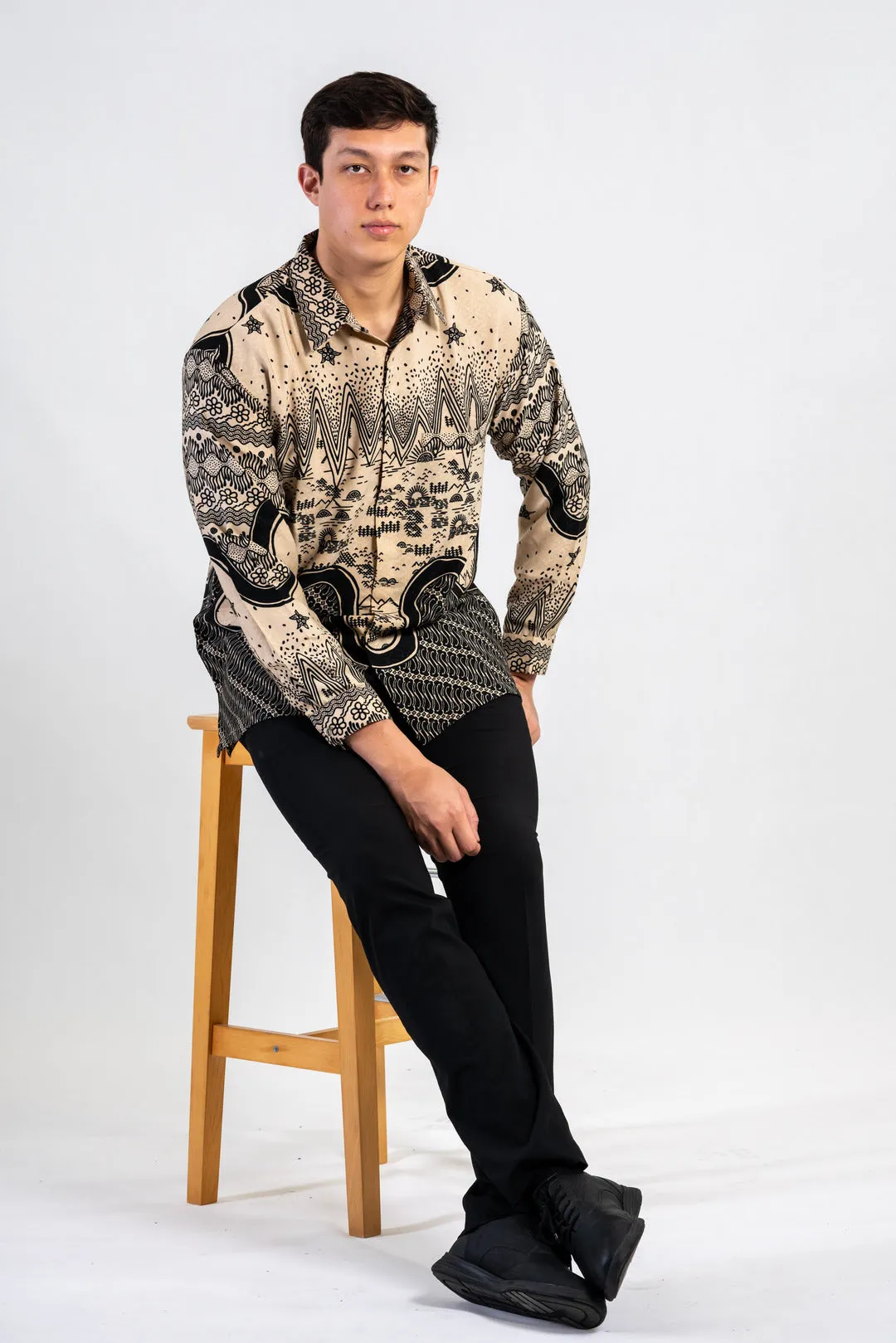 Men's Batik Shirt - Sandscape | Long Sleeves