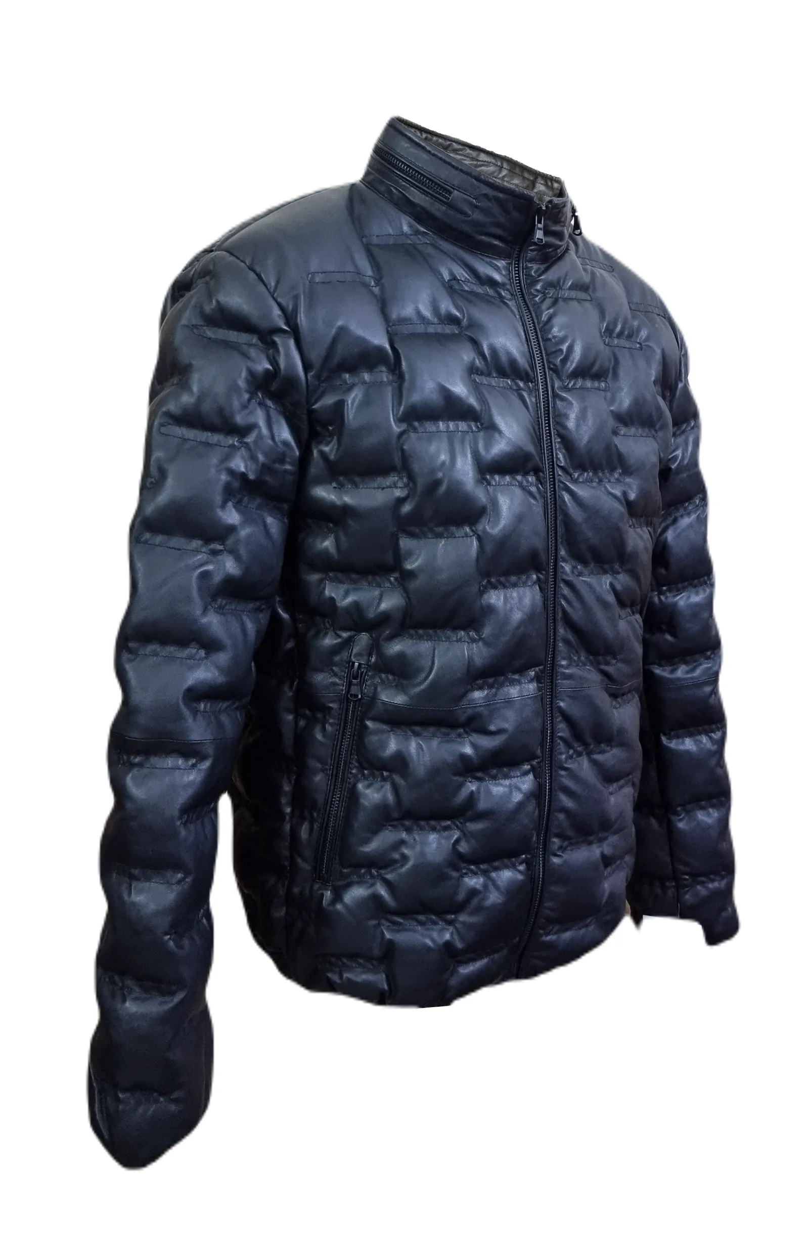 Mens Quilted Puffer Jacket Biker Style Fashion Outdoor Stylish Superior Quality Jacket - ELM44