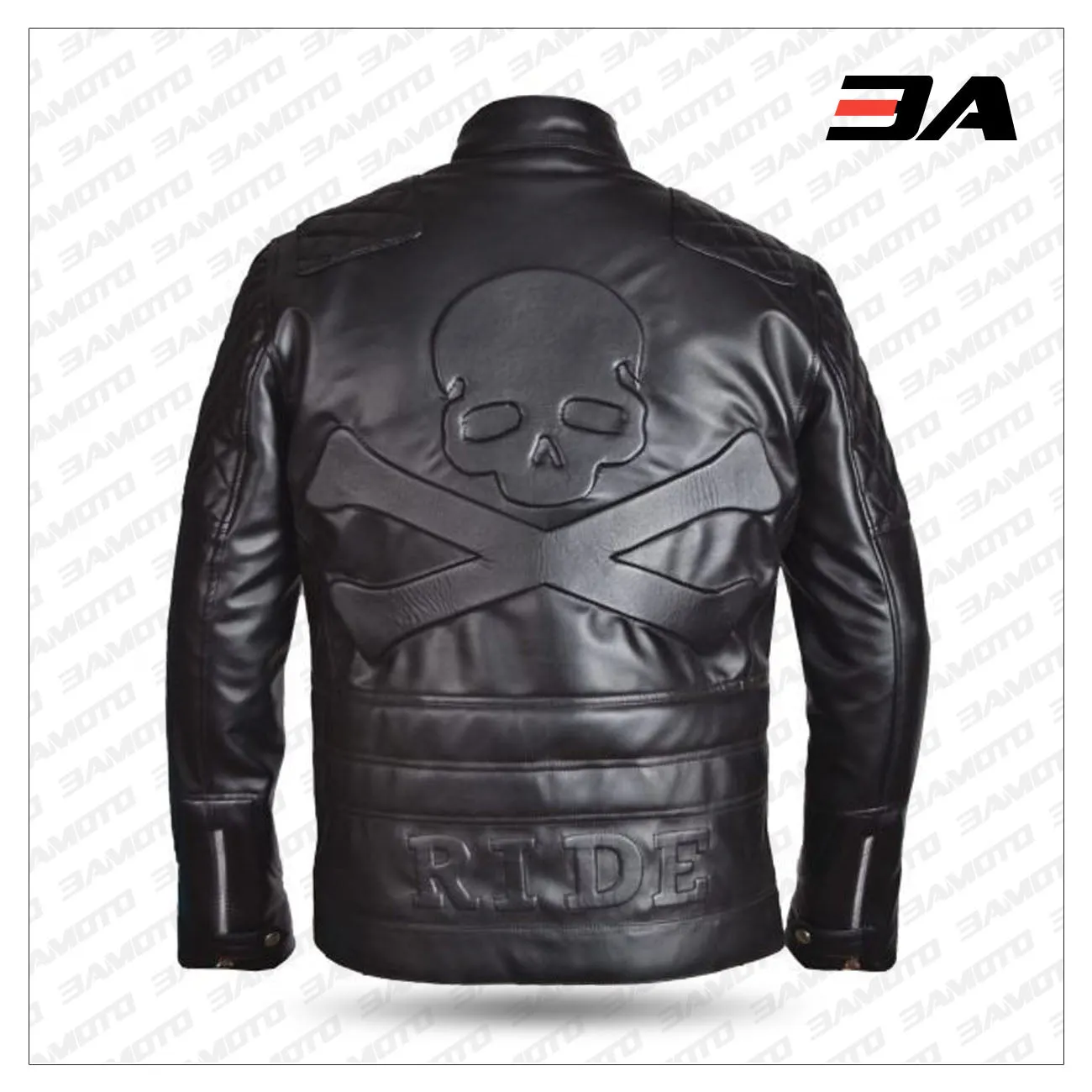 Mens Skull And Crossbones Leather Jacket