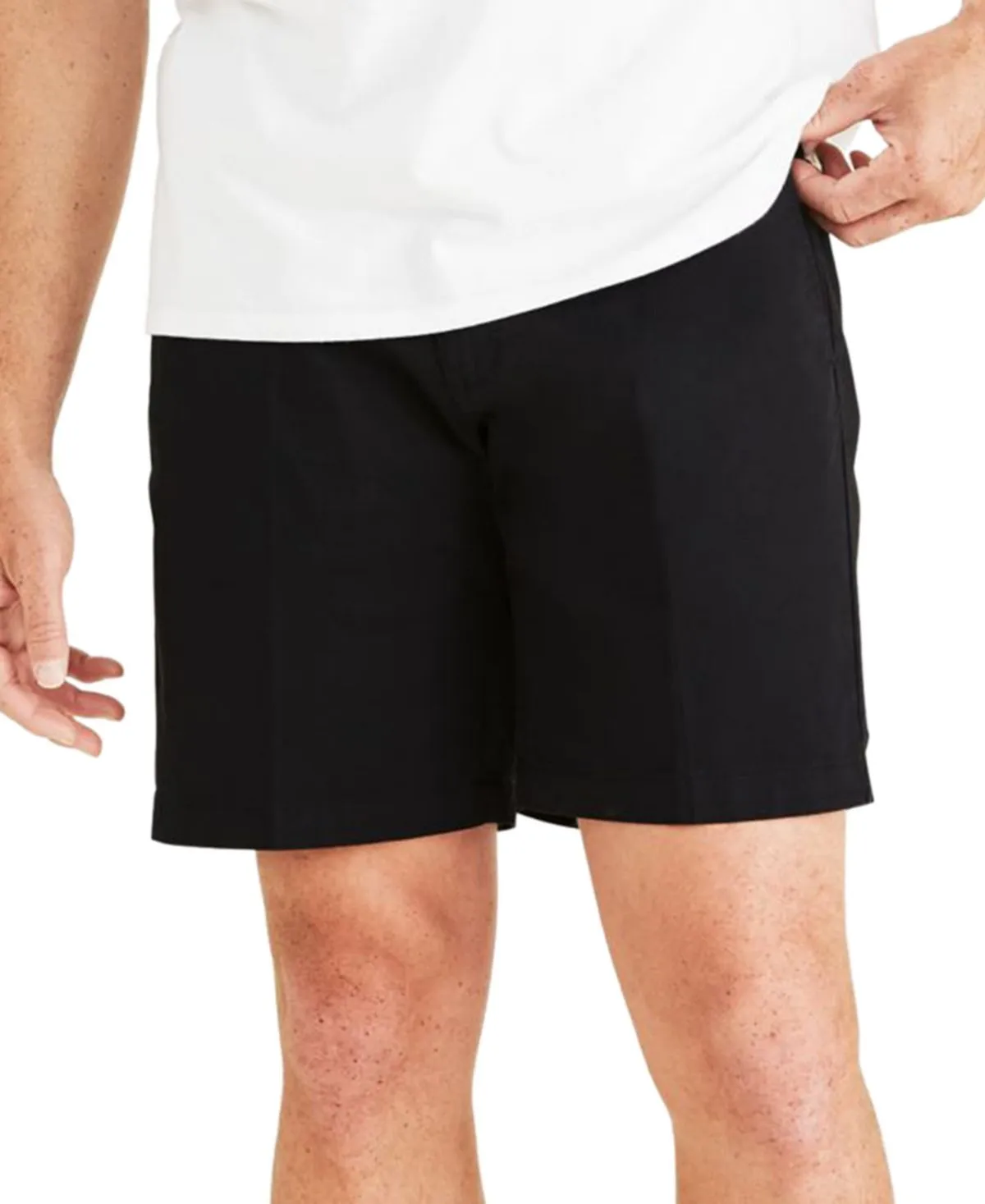 Men's solid elastic shorts big & tall ultimate supreme flex stretch Dockers, black