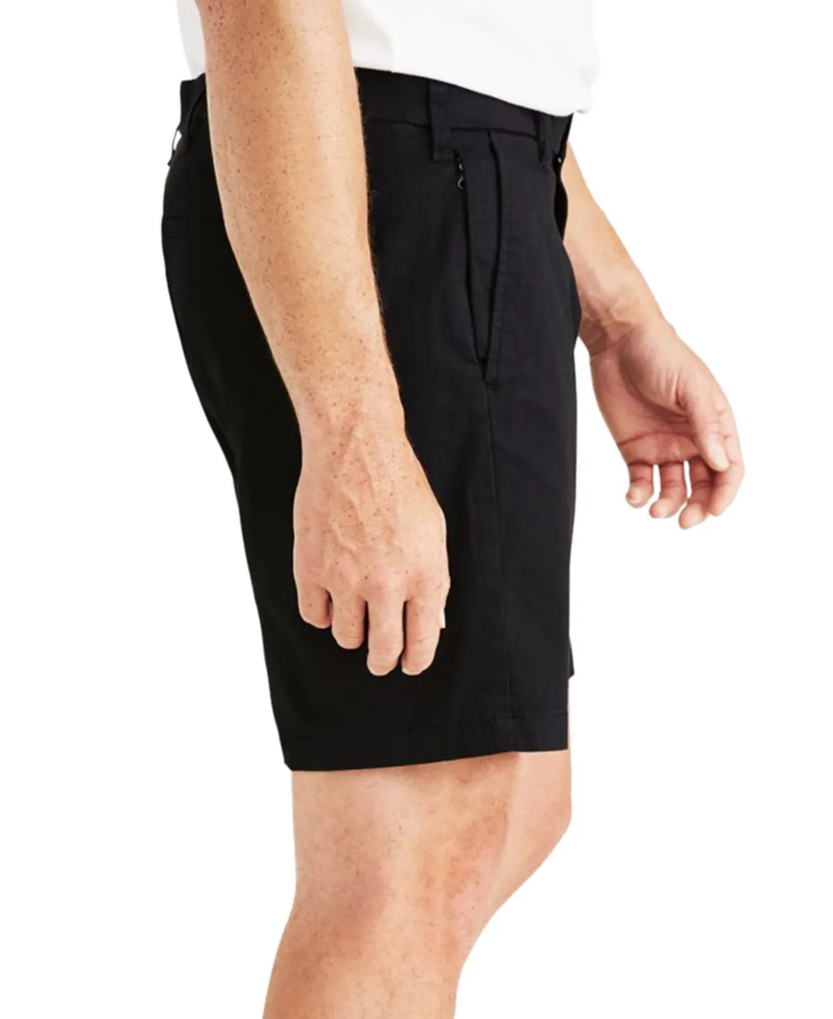 Men's solid elastic shorts big & tall ultimate supreme flex stretch Dockers, black