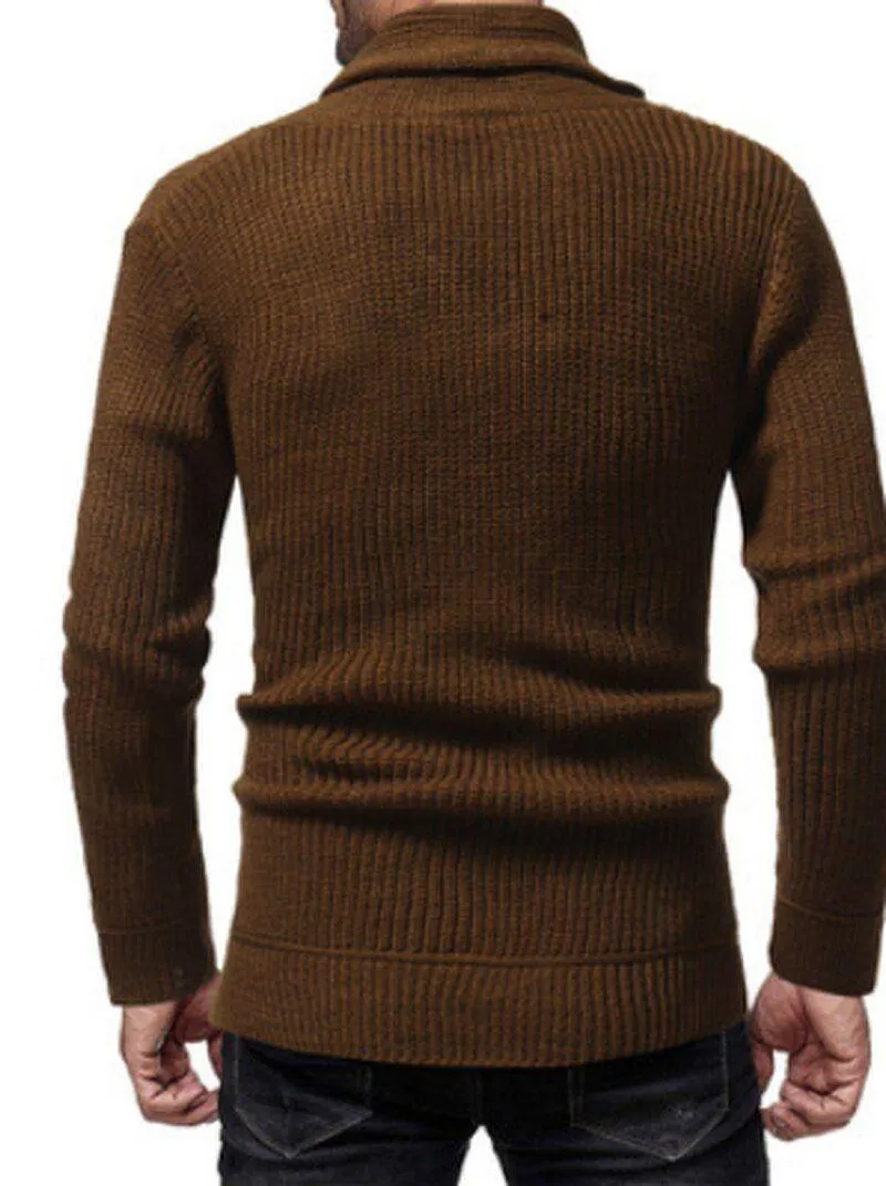 Men's Sweater Turtleneck Warm Pullover With Draw Strings