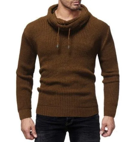 Men's Sweater Turtleneck Warm Pullover With Draw Strings