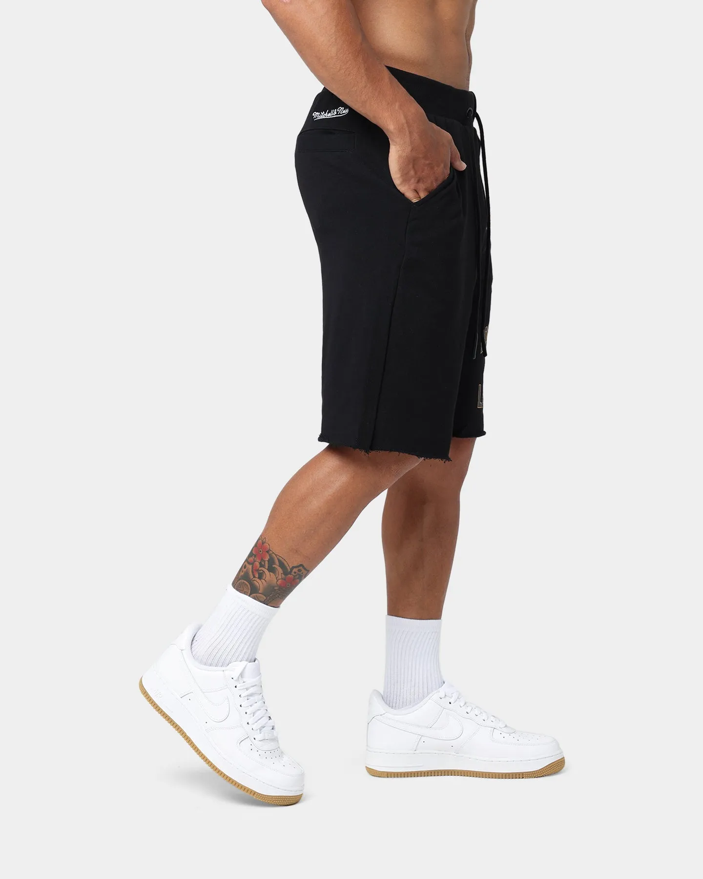 Mitchell & Ness Los Angeles Lakers Warm Up Raw Edge Shorts Black