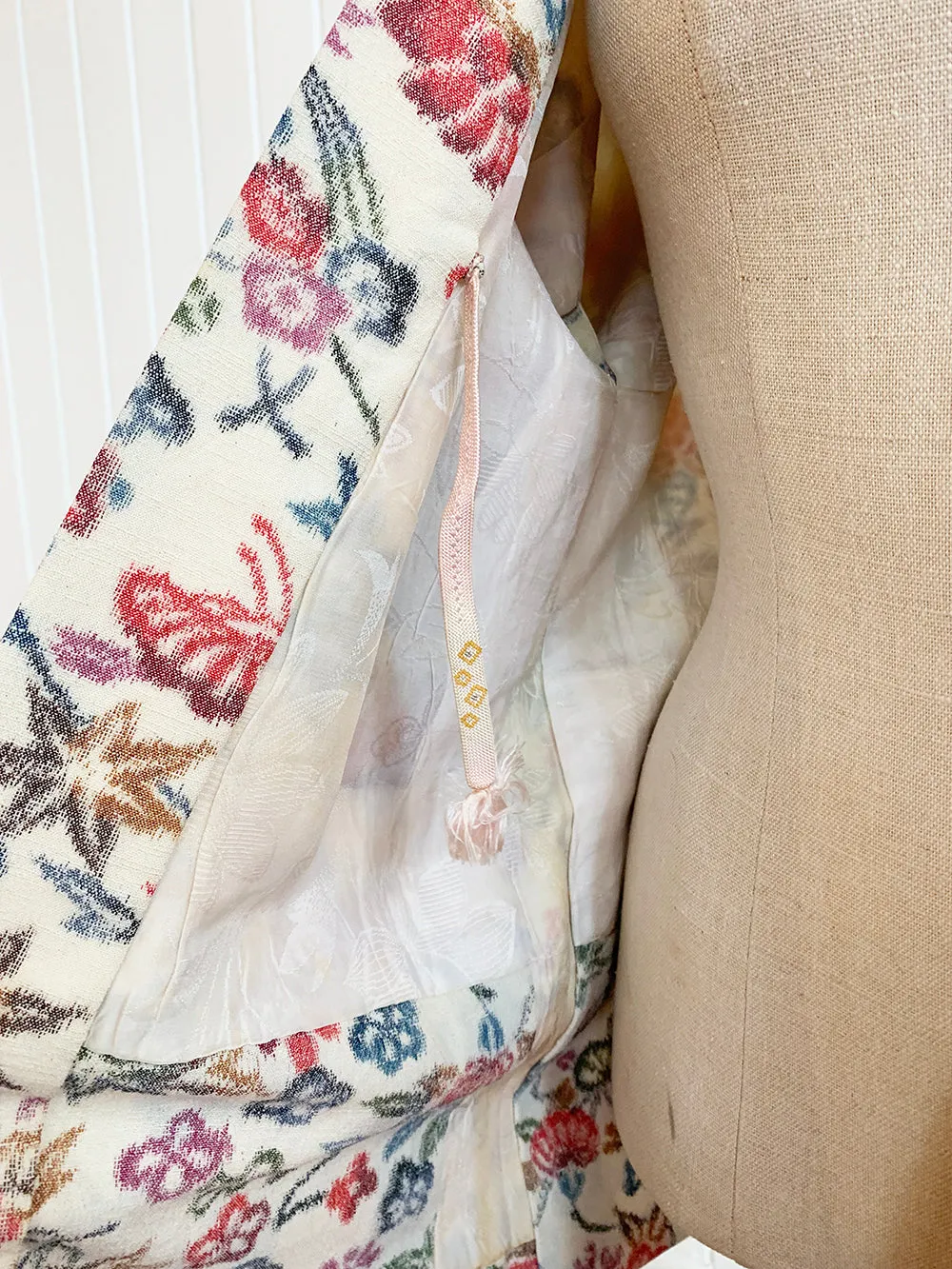 New Arrival ! Vintage Haori/Kimono Beige Floral 1960s