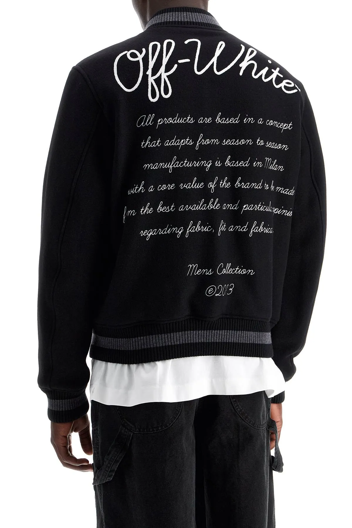 Off-White Embroidered Lettering Varsity