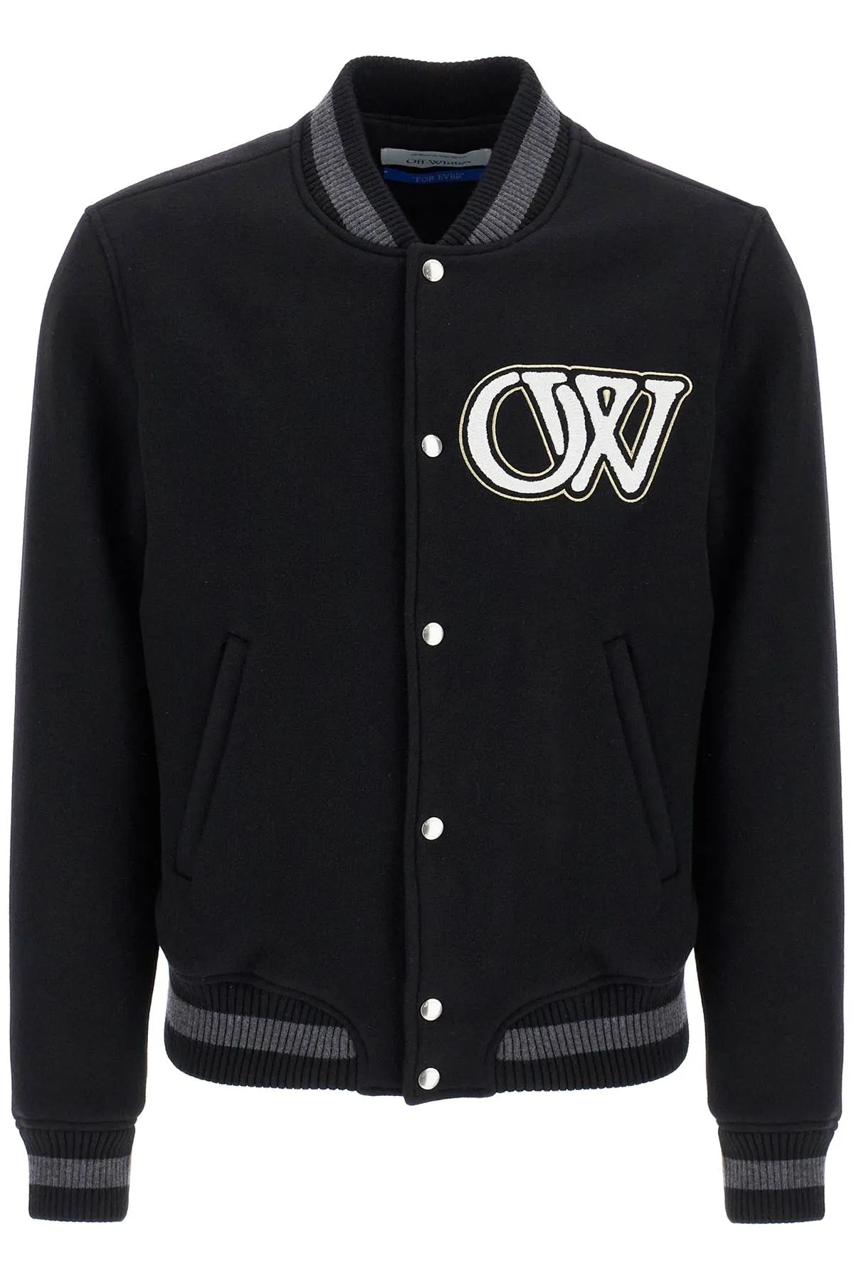 Off-White Embroidered Lettering Varsity