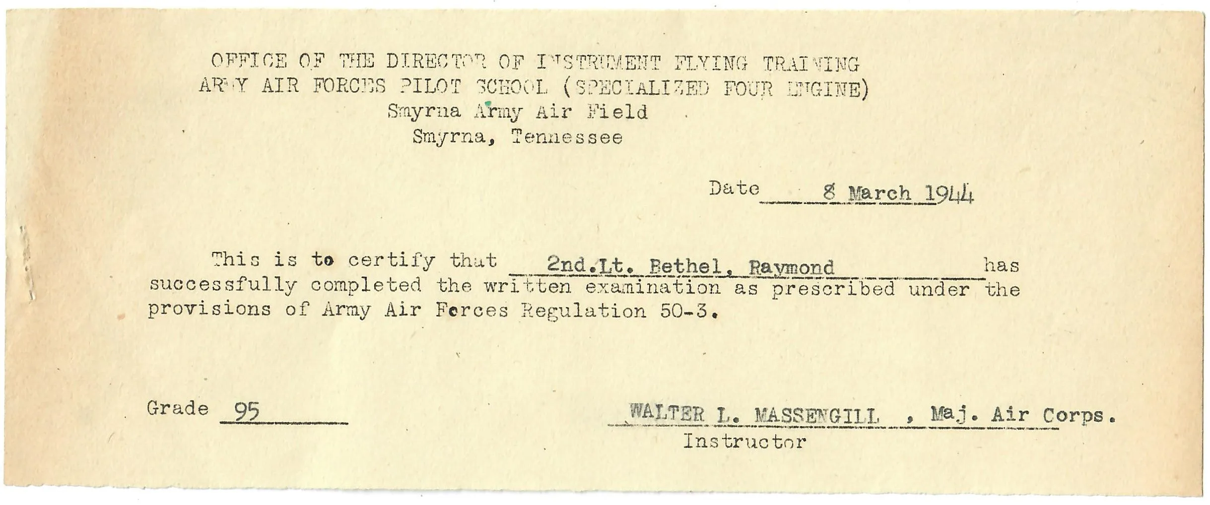 Original U.S. WWII 8th Air Force Flying 8-Balls Painted A-2 Leather Flight Jacket Named to Pilot Lt. Raymond Bethel, 44th Bombardment Group with Documents