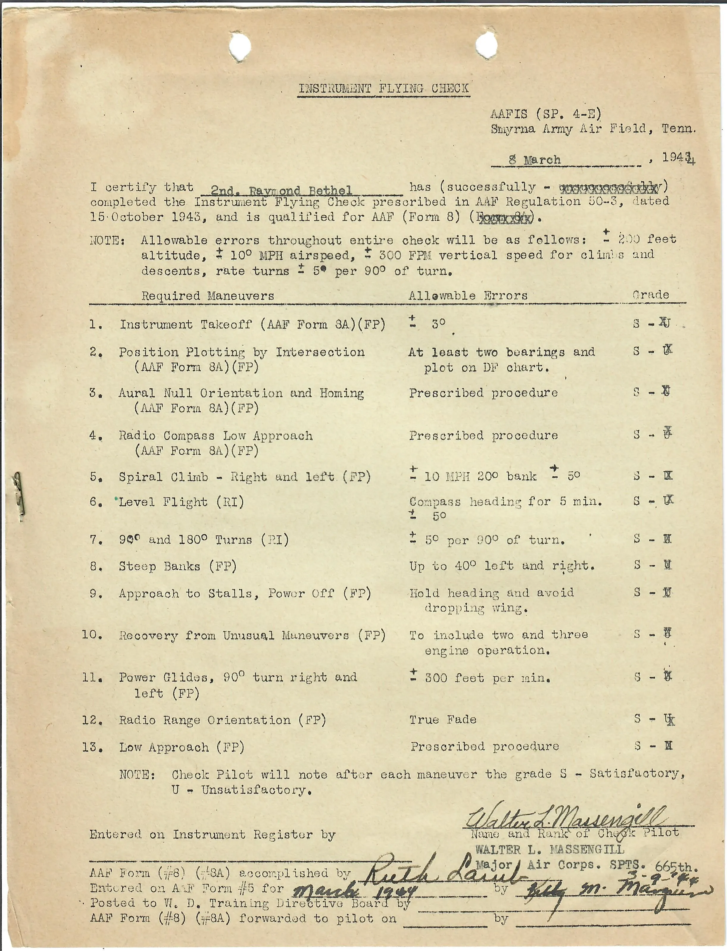 Original U.S. WWII 8th Air Force Flying 8-Balls Painted A-2 Leather Flight Jacket Named to Pilot Lt. Raymond Bethel, 44th Bombardment Group with Documents