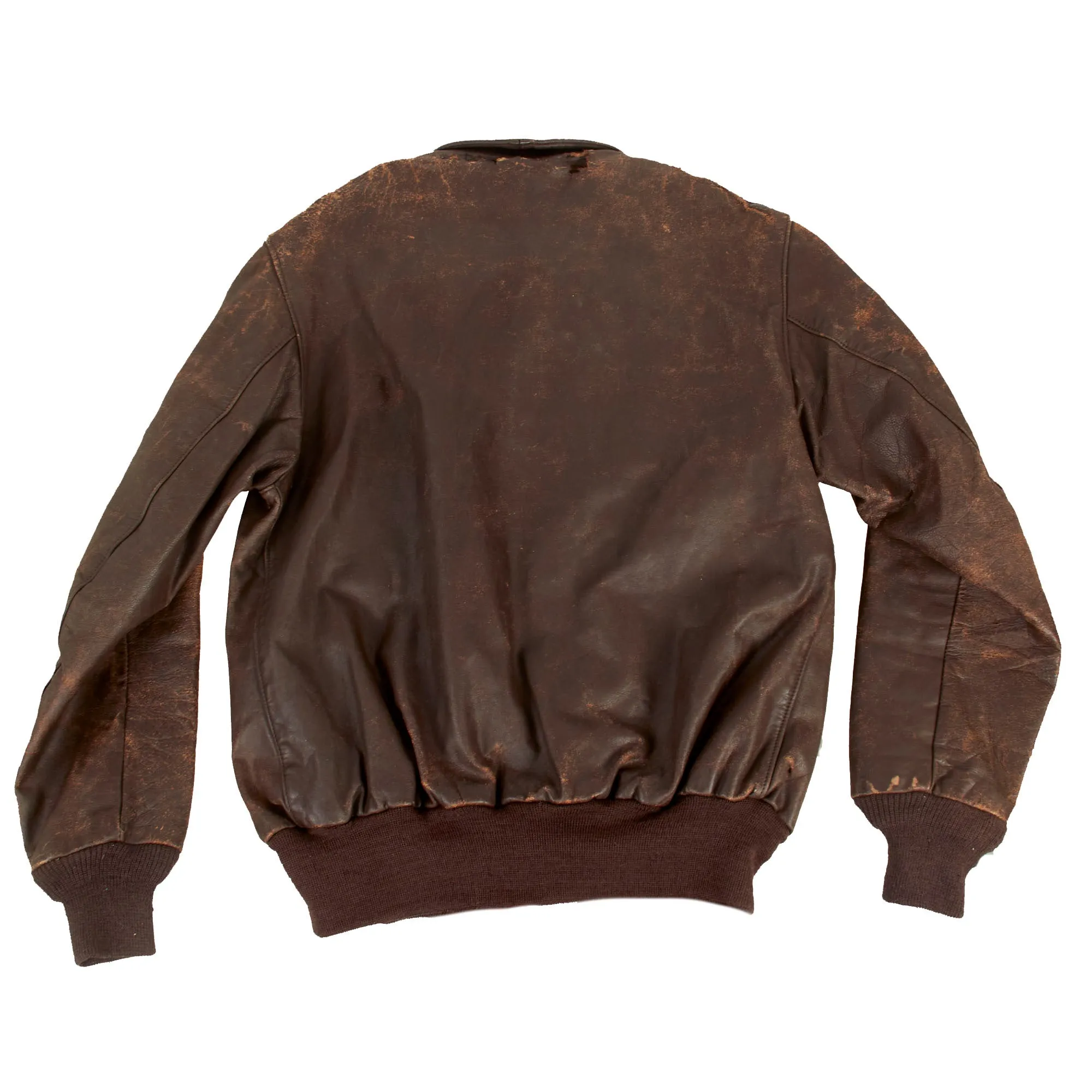 Original U.S. WWII 8th Air Force Flying 8-Balls Painted A-2 Leather Flight Jacket Named to Pilot Lt. Raymond Bethel, 44th Bombardment Group with Documents