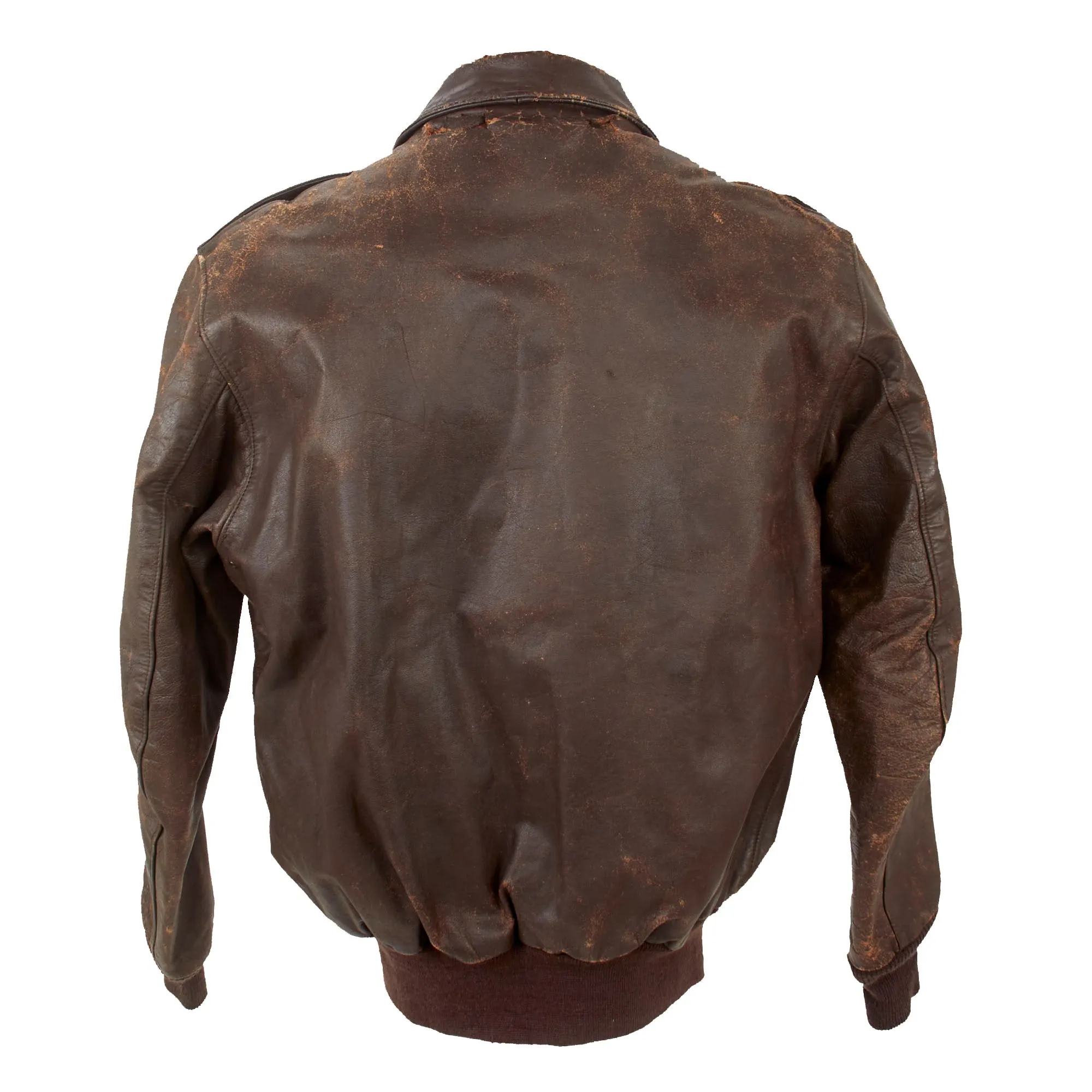 Original U.S. WWII 8th Air Force Flying 8-Balls Painted A-2 Leather Flight Jacket Named to Pilot Lt. Raymond Bethel, 44th Bombardment Group with Documents