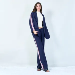 Oversized blazer with sporty stripe detail wholesale