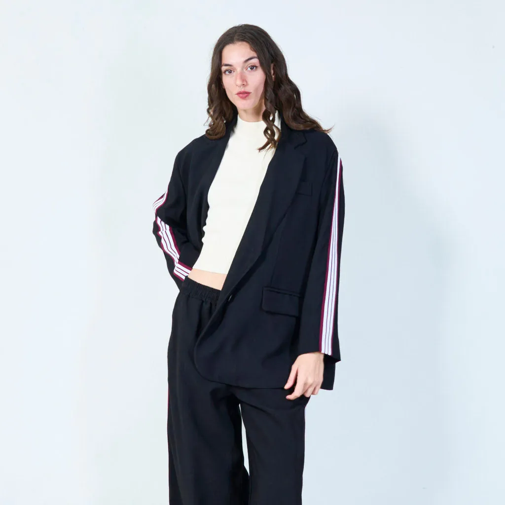 Oversized blazer with sporty stripe detail wholesale