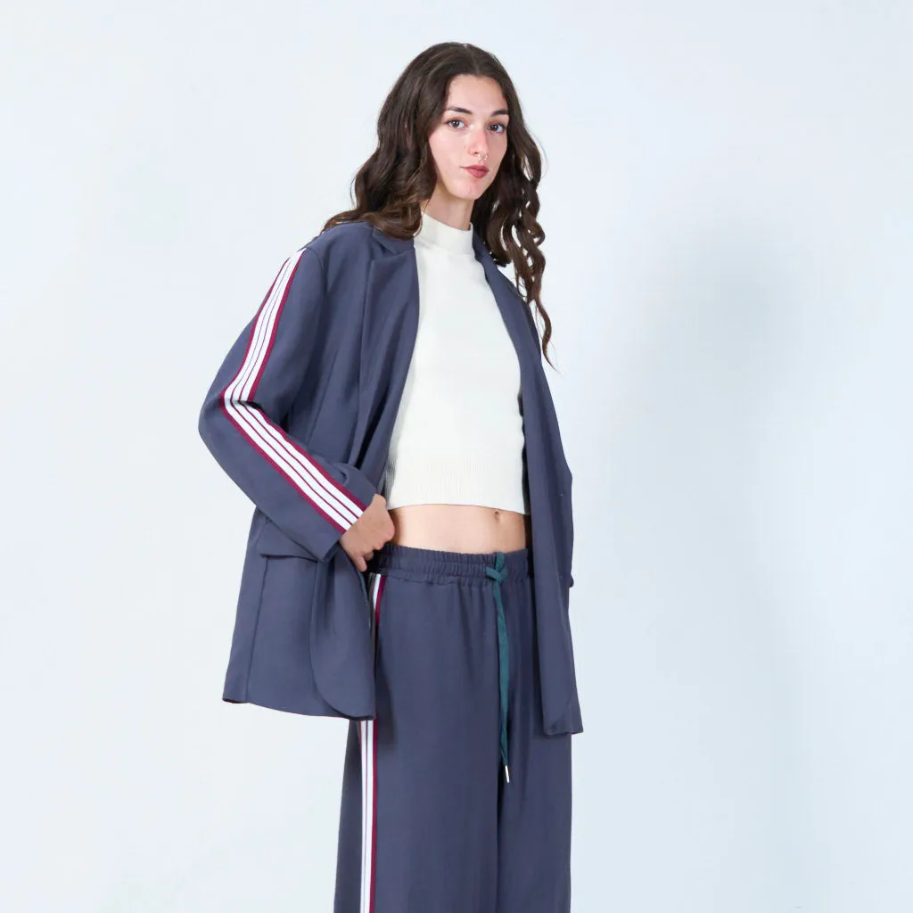 Oversized blazer with sporty stripe detail wholesale