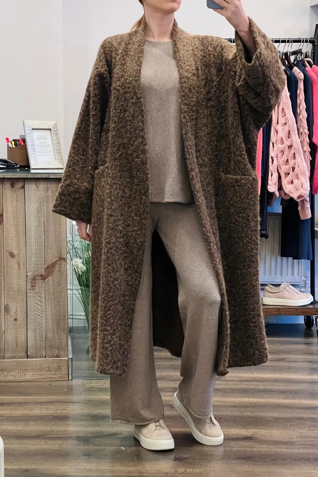 Oversized Open Front  Coat