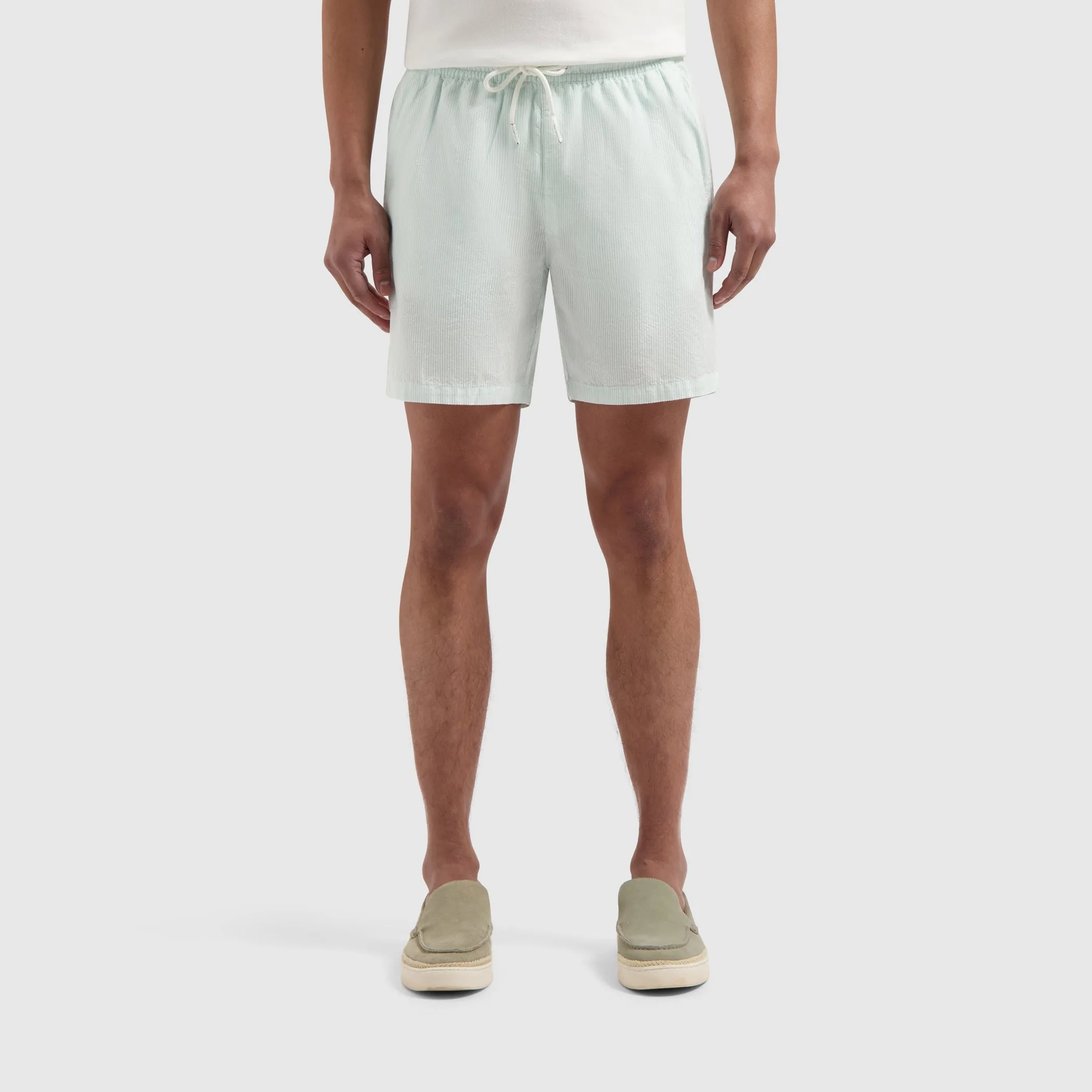 Pinstripe Shorts | Aqua