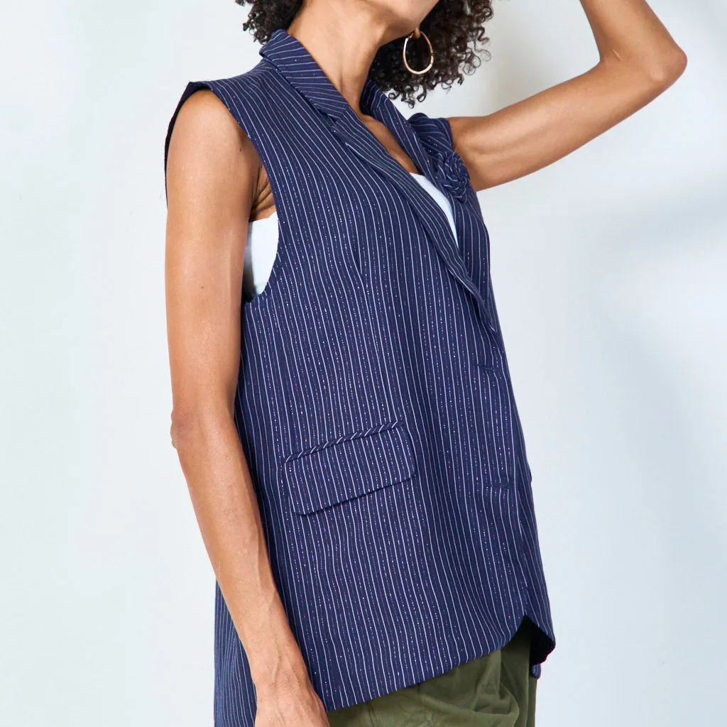 Pinstripe vest with tailored fit wholesale