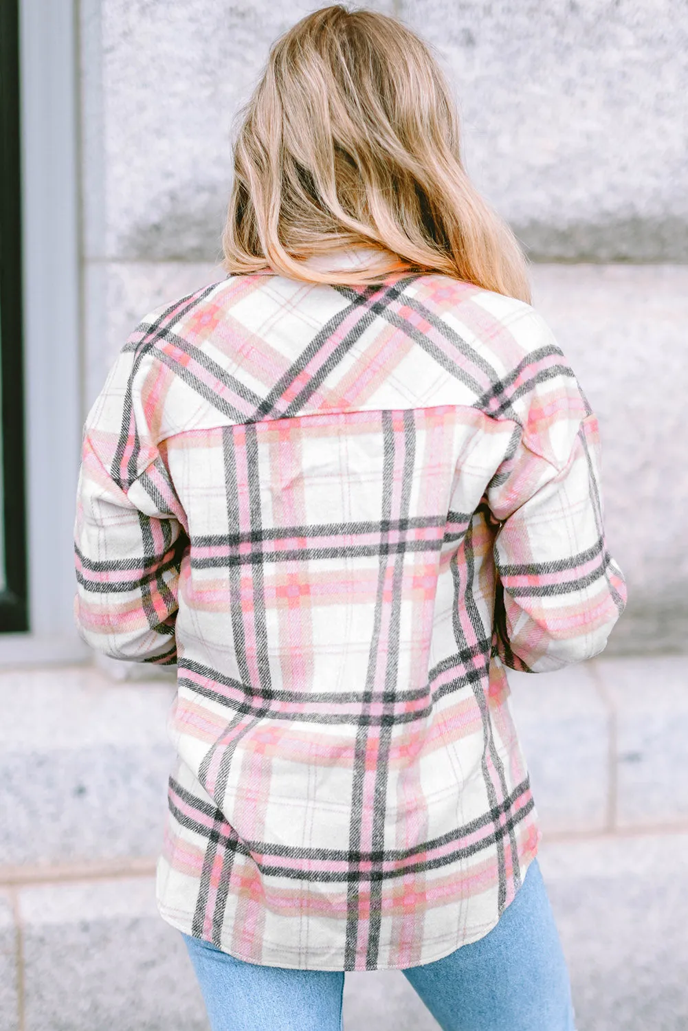 Plaid Button Chest Pocket Shacket