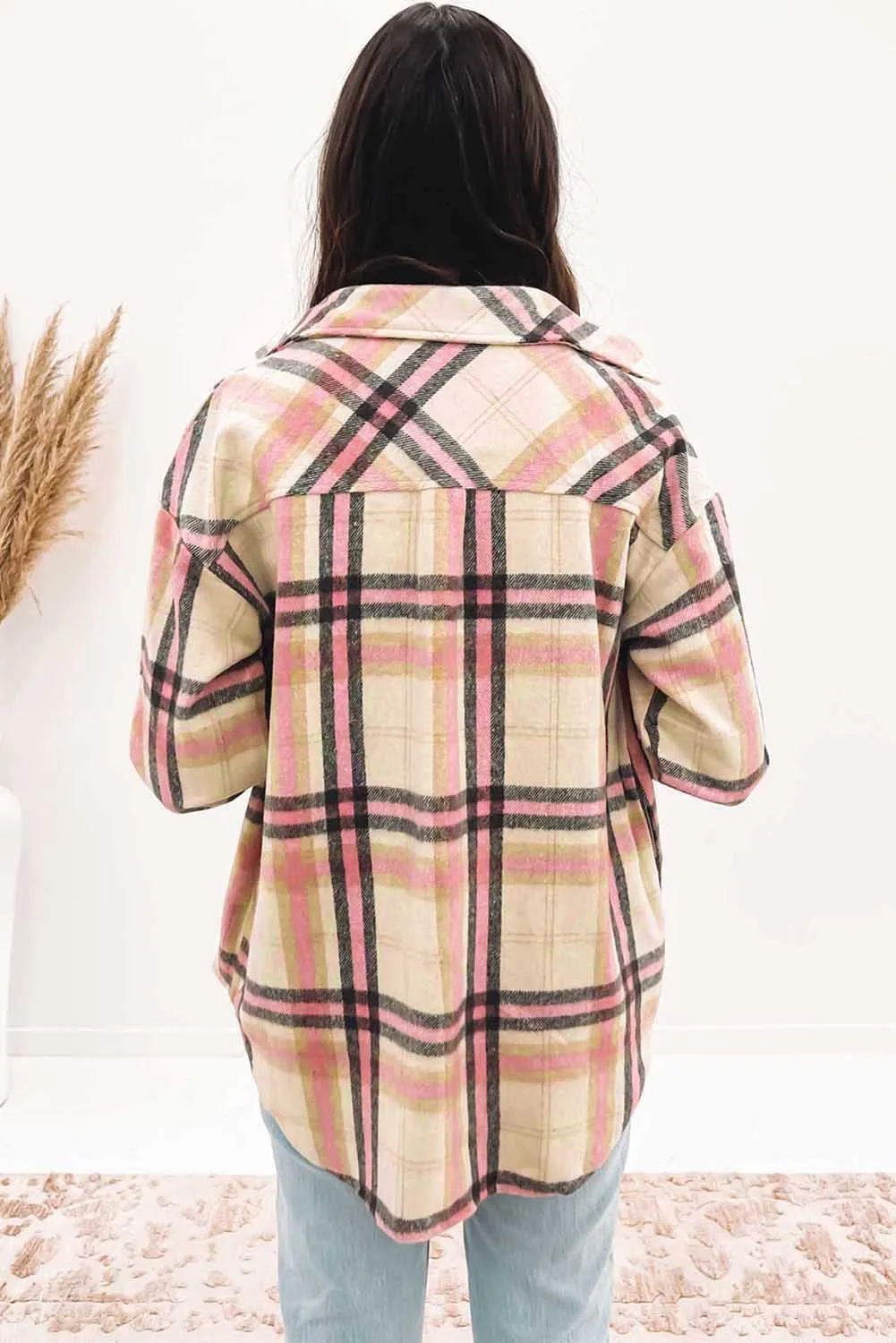 Plaid Button Chest Pocket Shacket