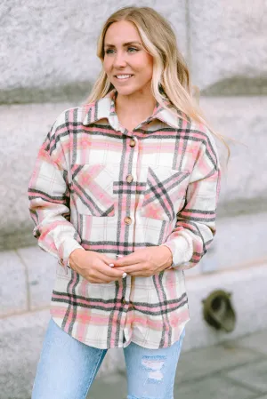 Plaid Button Chest Pocket Shacket