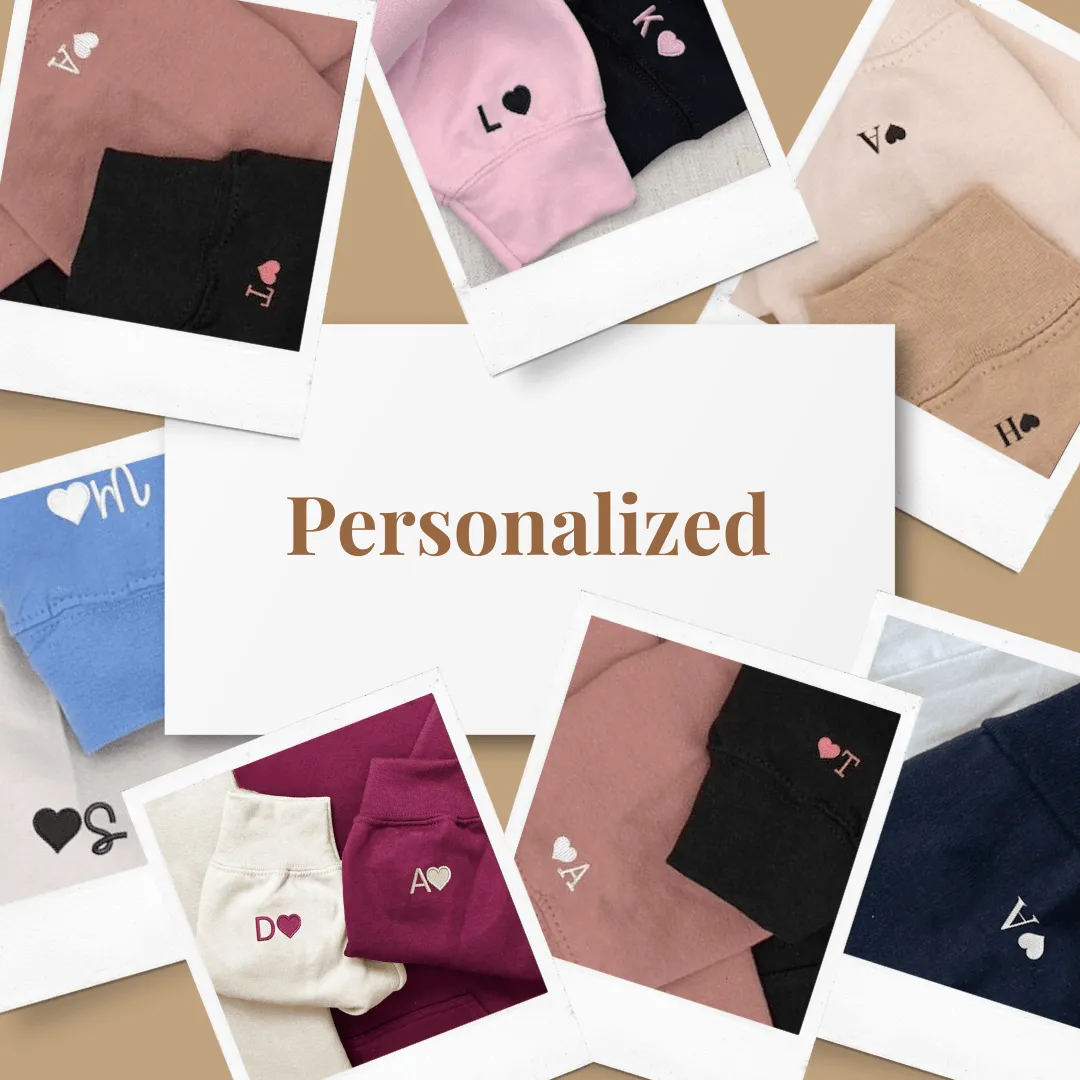 "I Love His Dedication" and "I Love Her Personality" - Custom Embroidered Hoodies For Couples