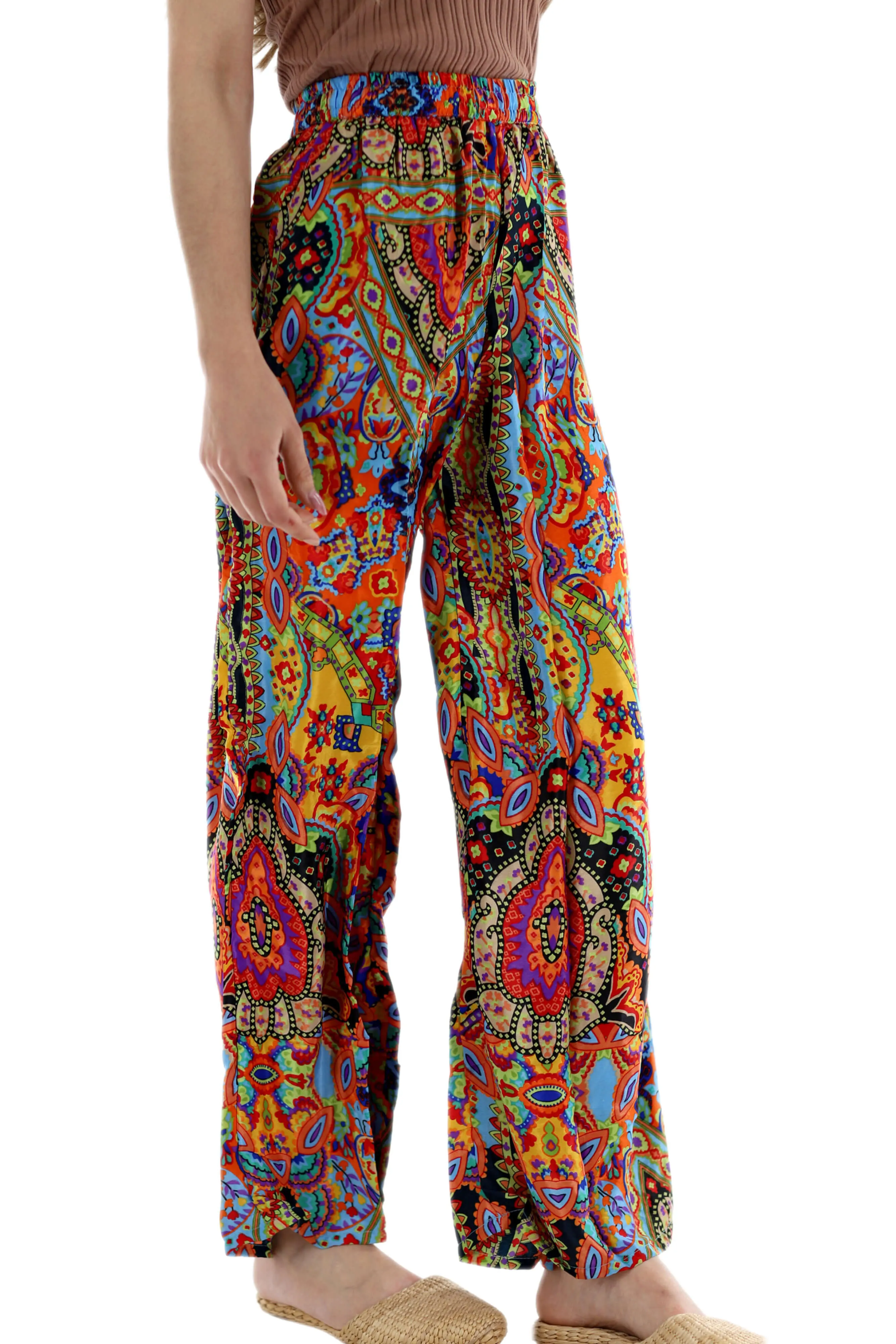 "Pia" Multi-Print Wide Leg Pants