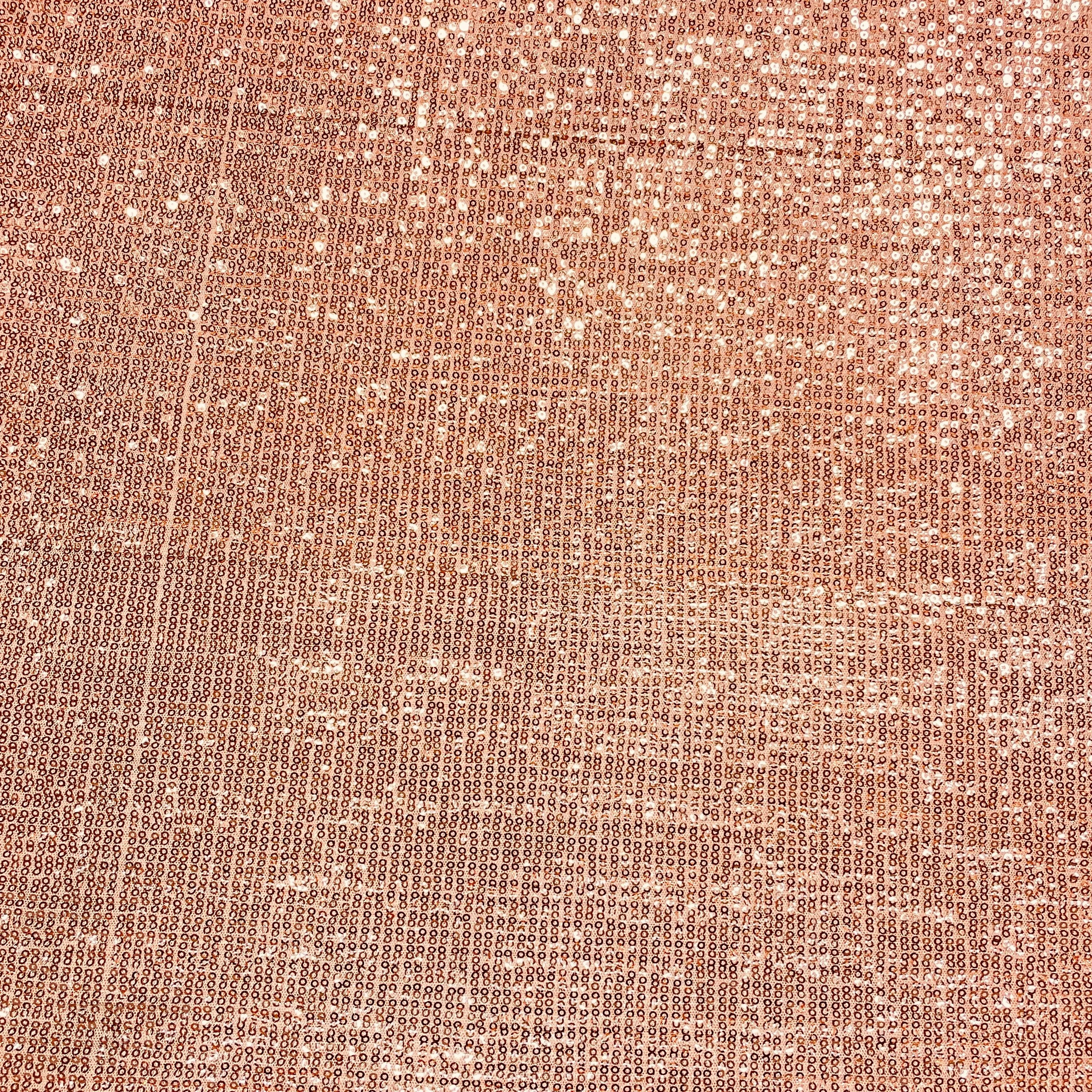 Salmon Pink Sequins & Embrodiery Crushed Power Net Imported Fabric