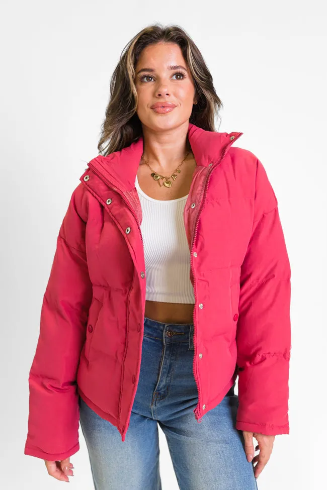 Snow Problem At All Magenta Puffer Jacket FINAL SALE