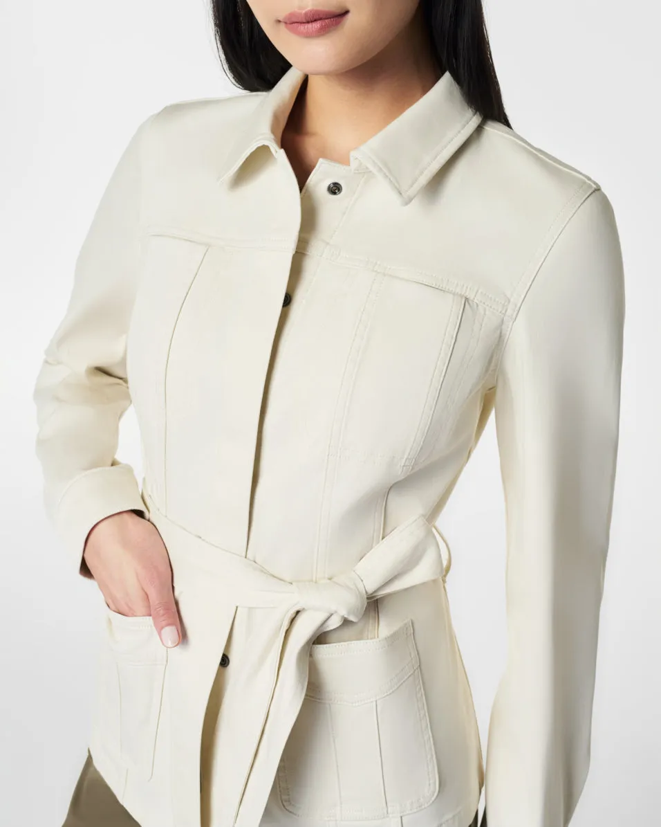 SPANX® Stretch Twill Tie Front Shirt Jacket