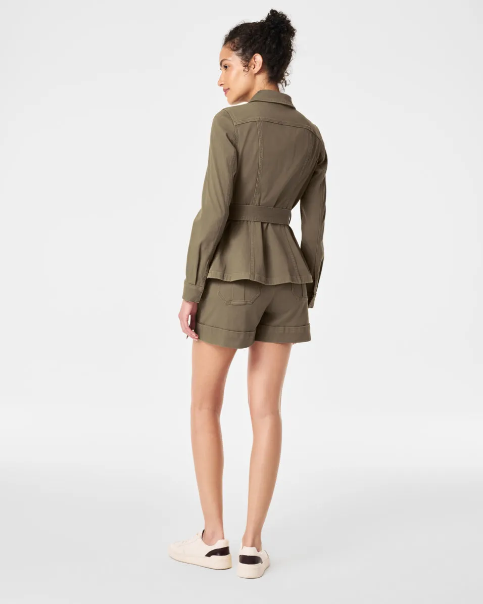 SPANX® Stretch Twill Tie Front Shirt Jacket