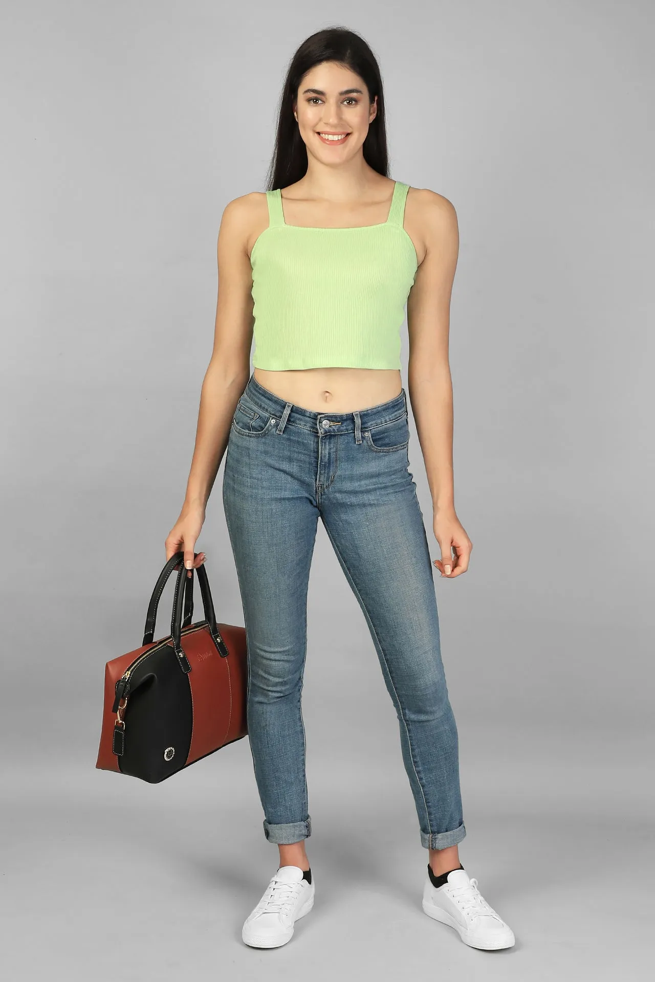 STRAPPY RIBBED CROP TOP