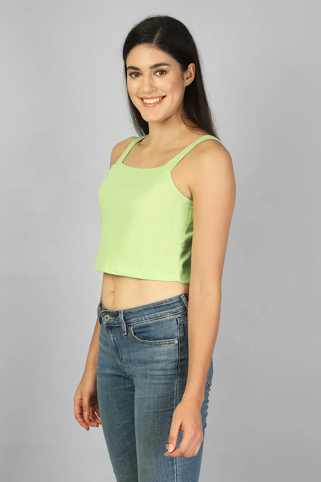 STRAPPY RIBBED CROP TOP