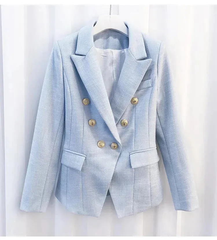 The Priscilla Slim Fit Blazer - Powder Blue