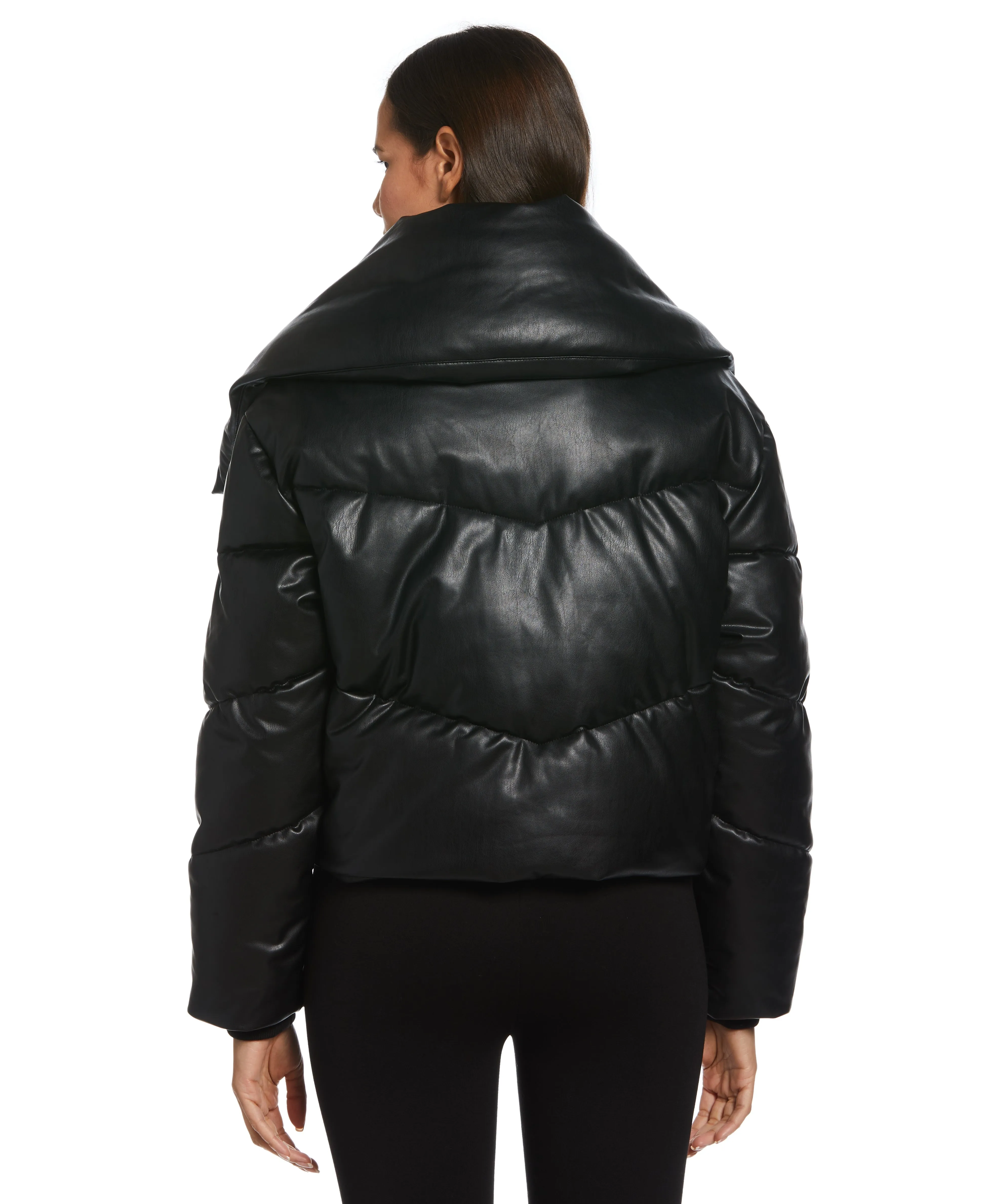 Vegan Leather Puffer Jacket