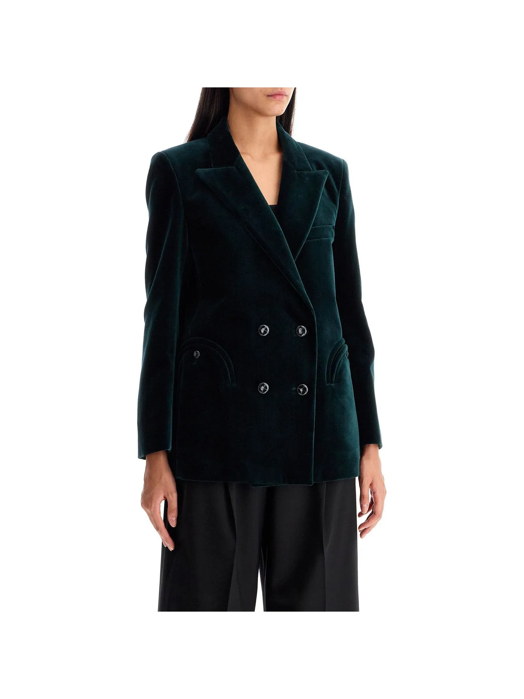 Velvet Jealousy Double-Breasted Blazer