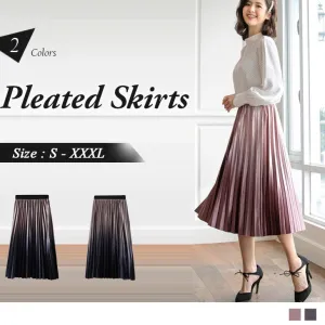 VELVET PLEATED MIDI SKIRTS