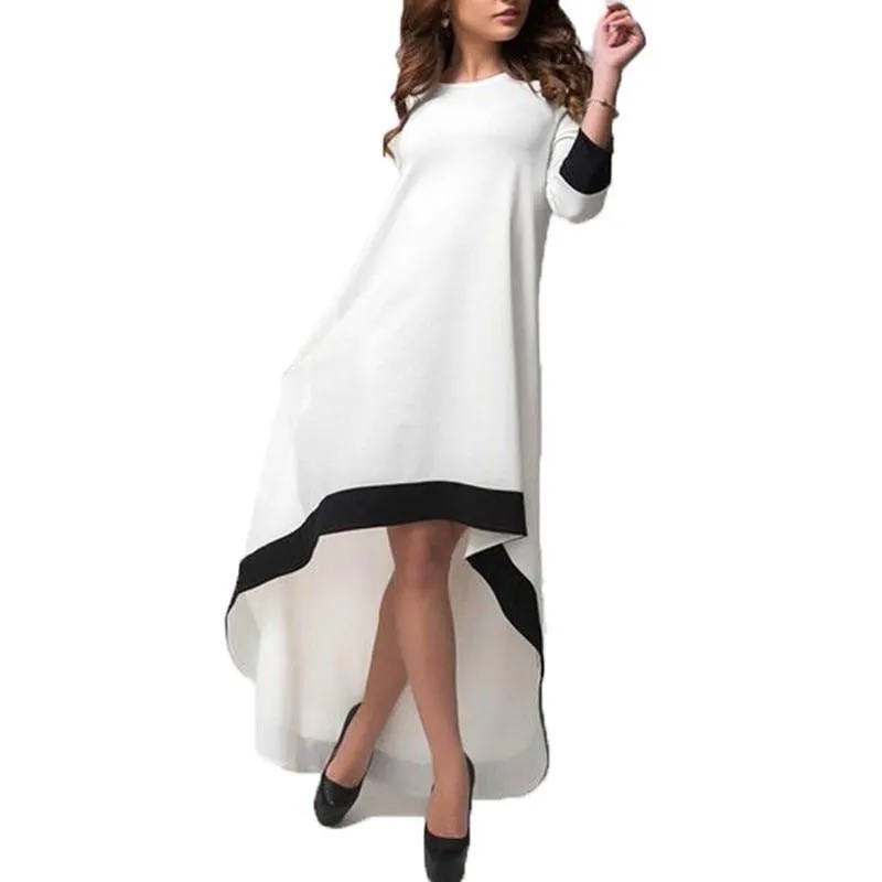 VenusFox Long Maxi Asymmetrical O Neck Dresses