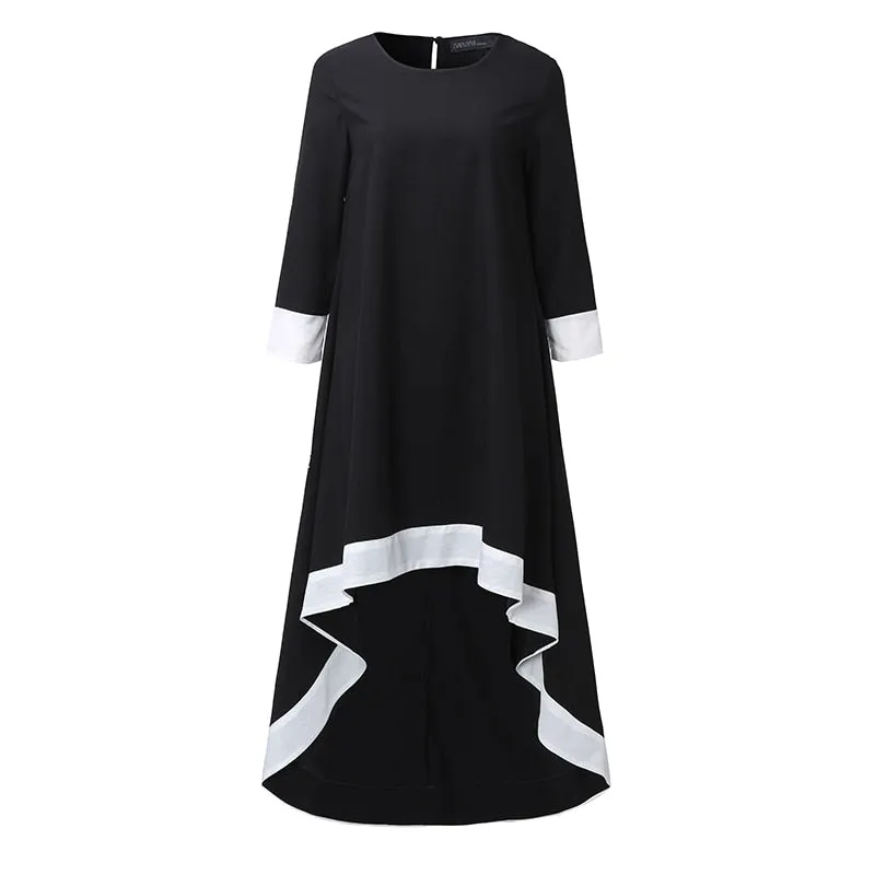 VenusFox Long Maxi Asymmetrical O Neck Dresses