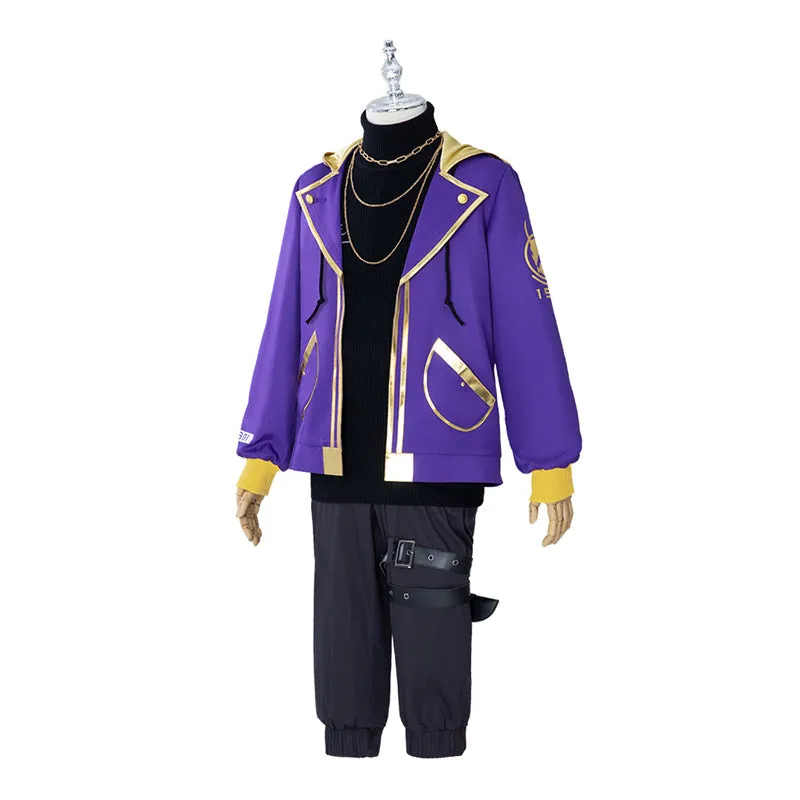 Virtual YouTuber Shxtou Shoto Cosplay Costumes Anime Purple Uniform Halloween 2022