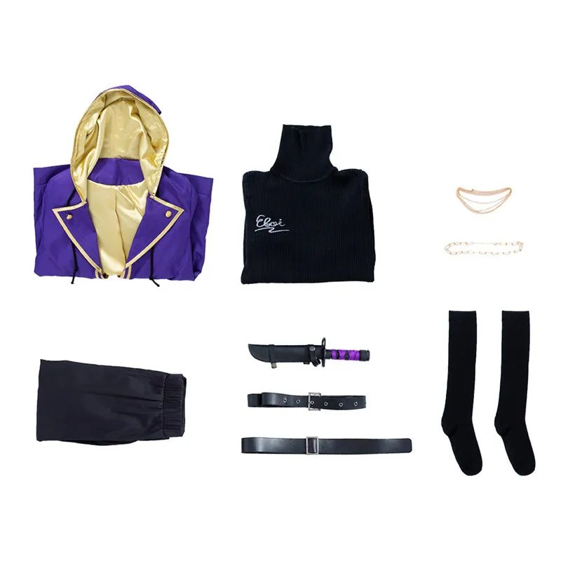 Virtual YouTuber Shxtou Shoto Cosplay Costumes Anime Purple Uniform Halloween 2022