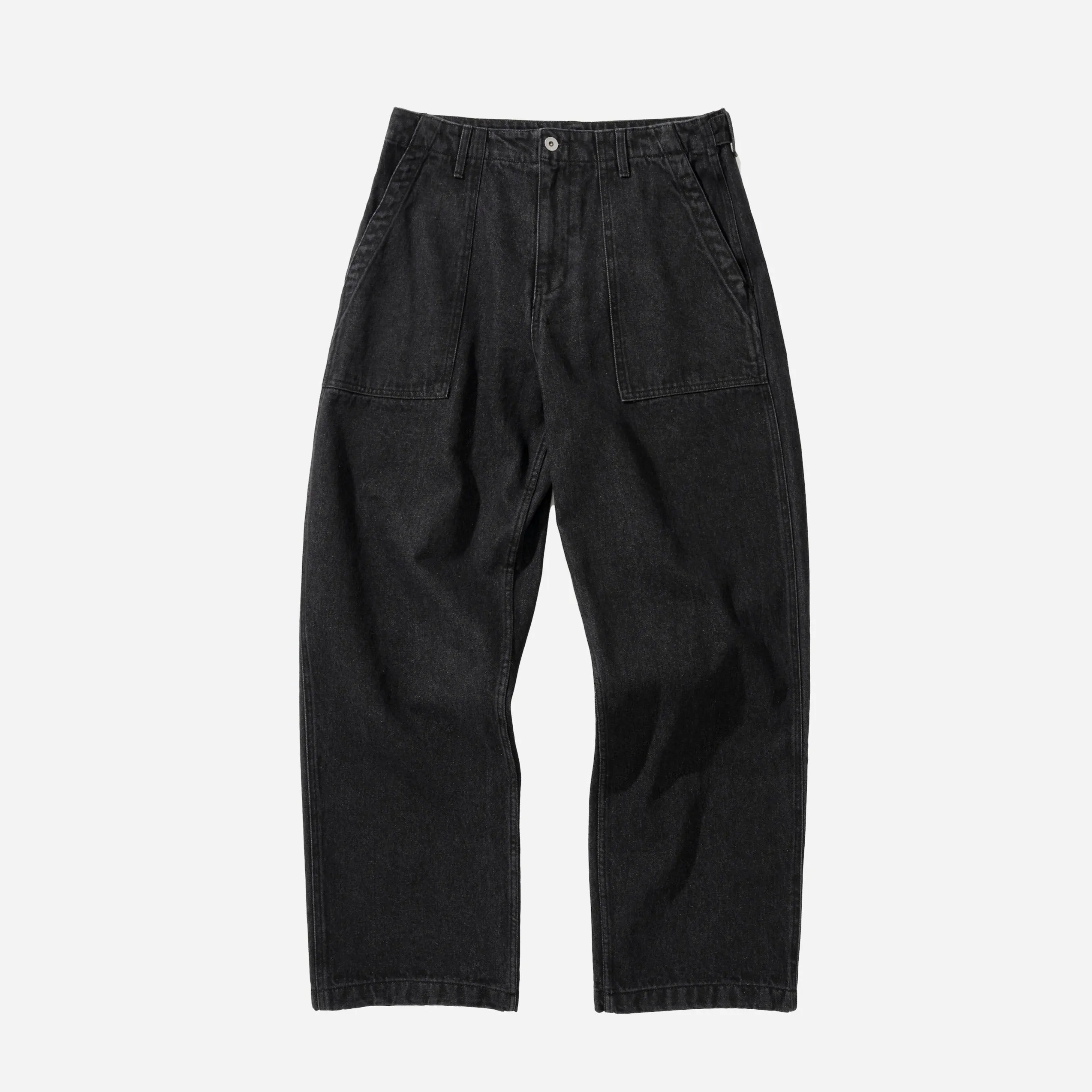 WIDE DENIM FATIGUE PANT - BLACK WASHED